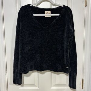 Hollister Chenille Sweater Black Soft M Fast Ship